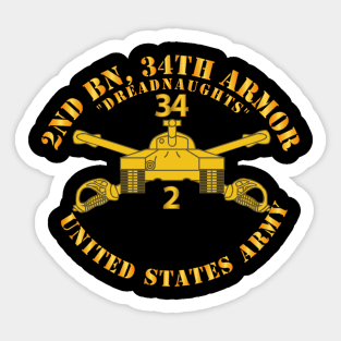 2nd Bn 34th Armor - Dreadnaughts - Armor Branch Sticker
